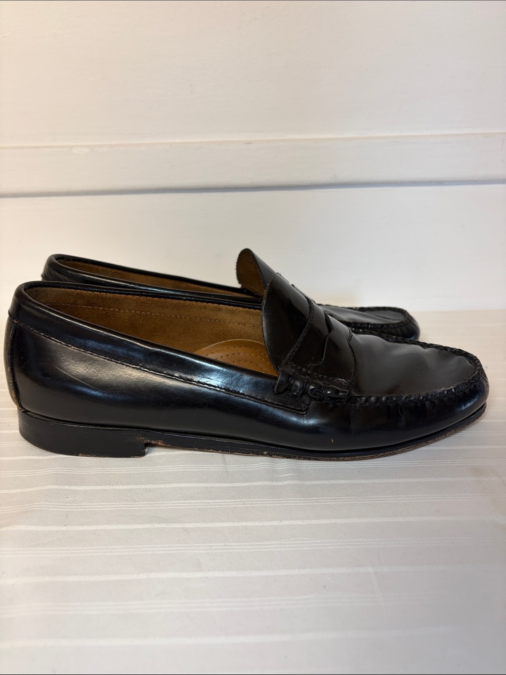 Bass Weejuns ‘Bradford’ black leather penny loafers men’s size 12